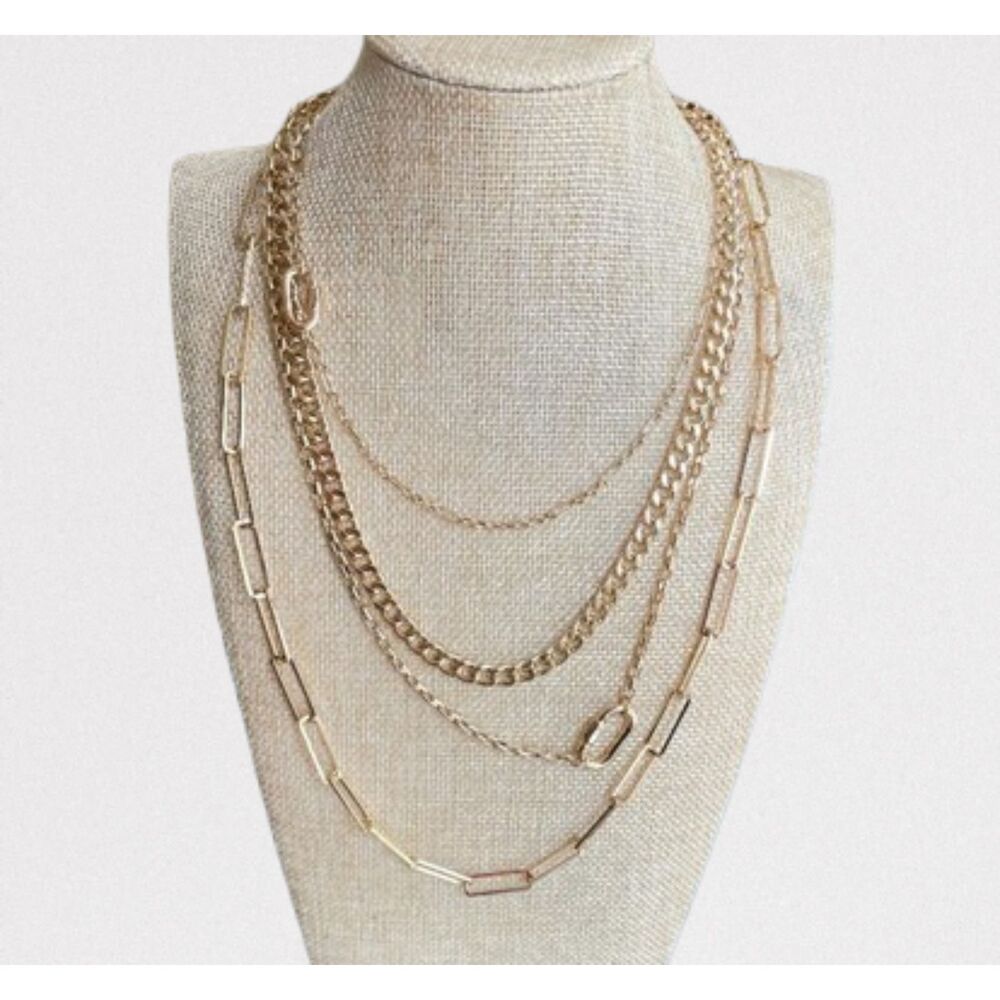 SAACHI Mixed Chain Link Layered Gold Tone Necklace